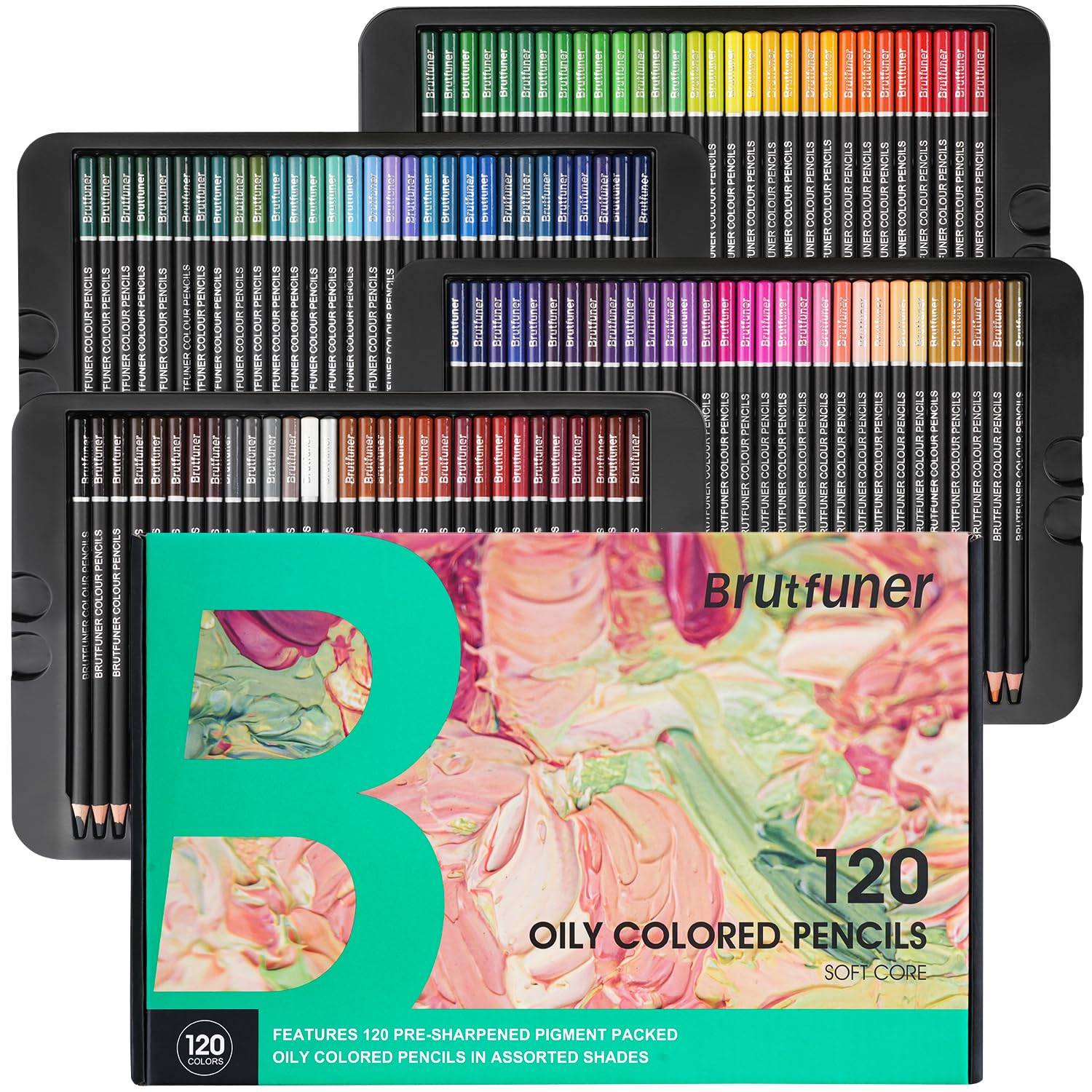 Roleness Colored 120 for Kids and Coloring Colored Pencil Highly Soft Beginner and Professional Art Supplies Set Oil-Based Pencils, Colors, Adults,