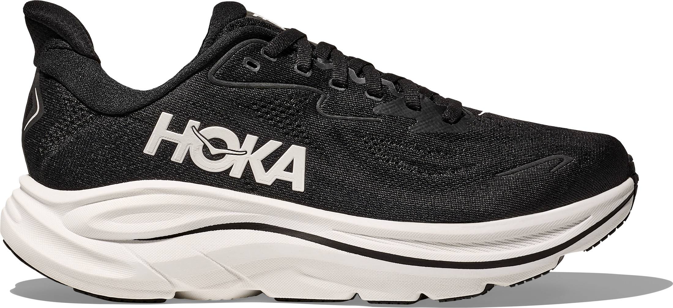 Hoka Women's Clifton 10 Wide Black/White, 38 2/3