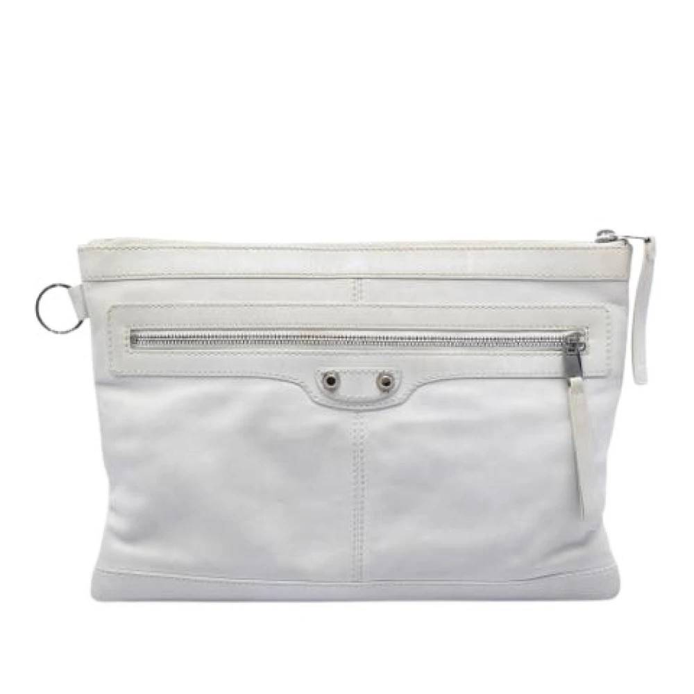 Balenciaga Vintage Pre-owned Vintage Clutch - Vintage - Dame - Hvid - ONE SIZE - Læder