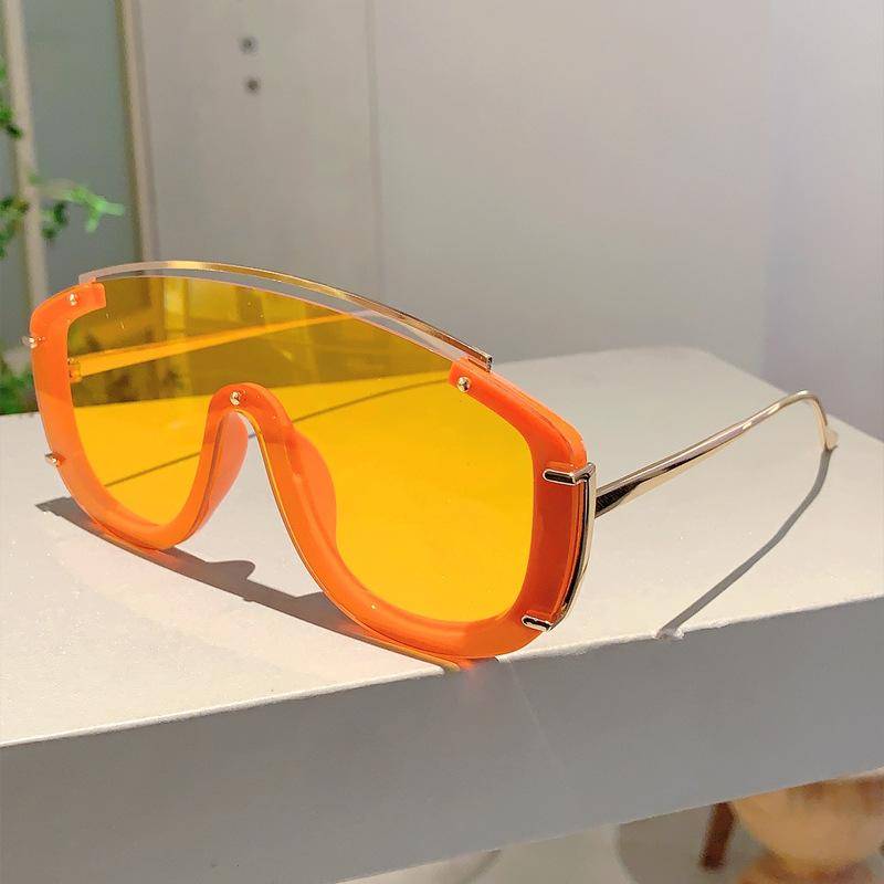 New Luxury Metal Gradient Sunglasses Stylish Oversize Sports Shades Leopard Print UV Protection