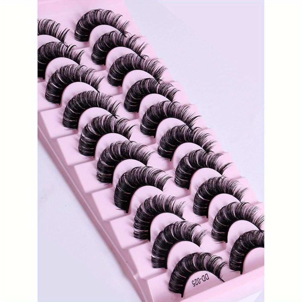 10 Pairs Thick Curling Fluffy Curling False Eyelashes 3d Effect