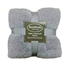 Brentfords Double, 110 procent polyester-teddy-fleece, silvergrå, 150 x 200 cm