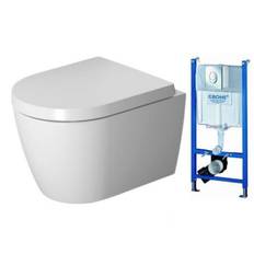 Duravit Me by Starck Compact toiletpakke inkl. sæde m/softclose, Wondergliss, cisterne og krom betjening