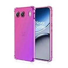 GOGME Fodral för OnePlus Nord 4 5G, [Reinforced Corner]Ultratunt Silikon TPU Mjuk [Kristallklar] Skyddsstötdämpare, Gradient Färgskydd (Pink/Lila)