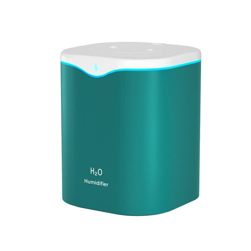 2000ML USB Luftfuktare Dubbel Spray Port eterisk olja Aromaterapi Humificador Cool Mist Maker Fogger Purify för hemmakontor grön