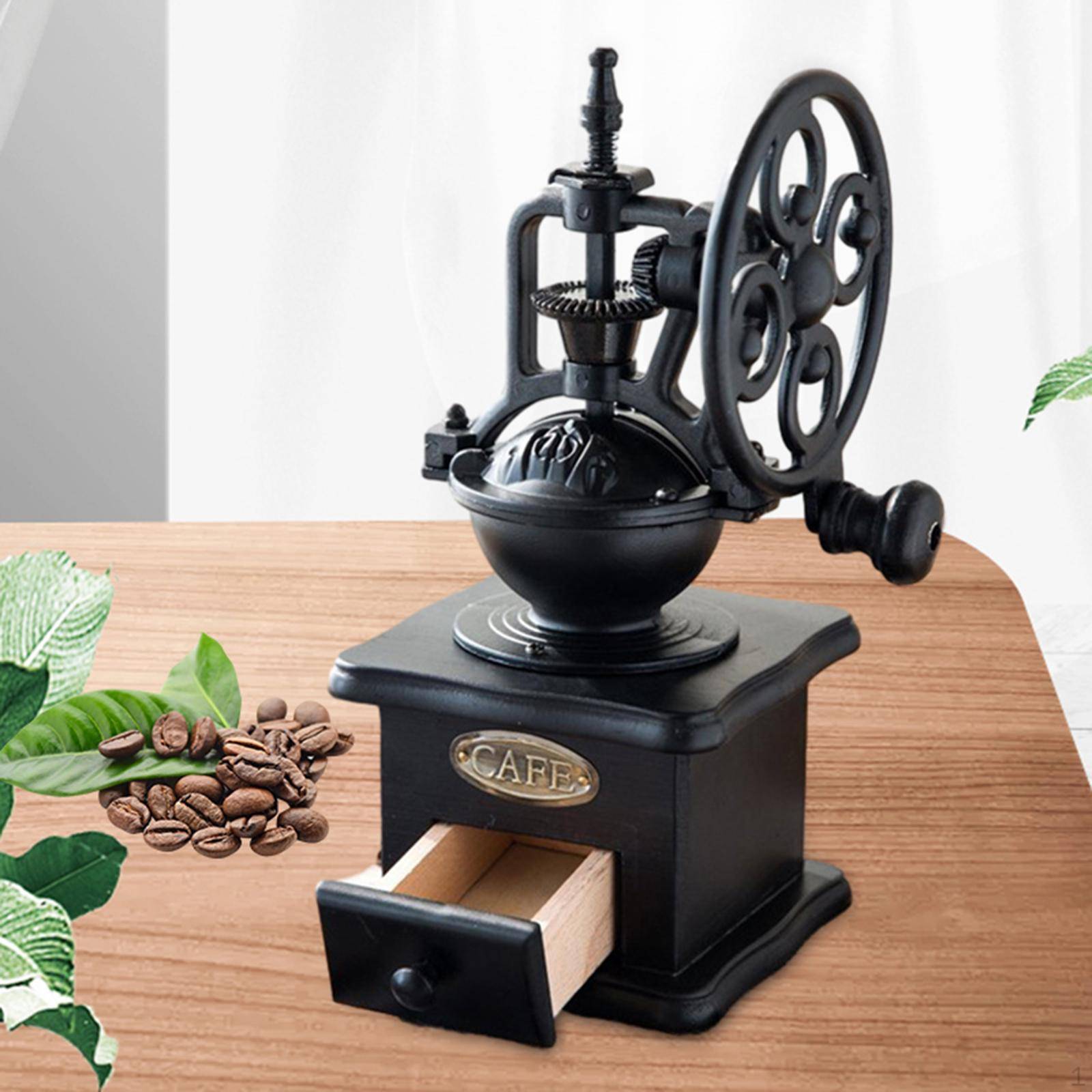 Retro Kaffekvarn Bönkvarn Malning Handvev Bärbar Multifunktionell Antik black