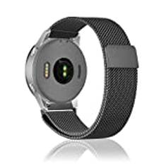 Niboow 22 mm armband för Garmin Venu 3/Venu 2, rostfritt stål metall klockarmband, armband för Garmin Forerunner 265/Forerunner 255 Music/Vivoactive 4/Huawei Watch GT 4 46 mm/Watch 4-svart