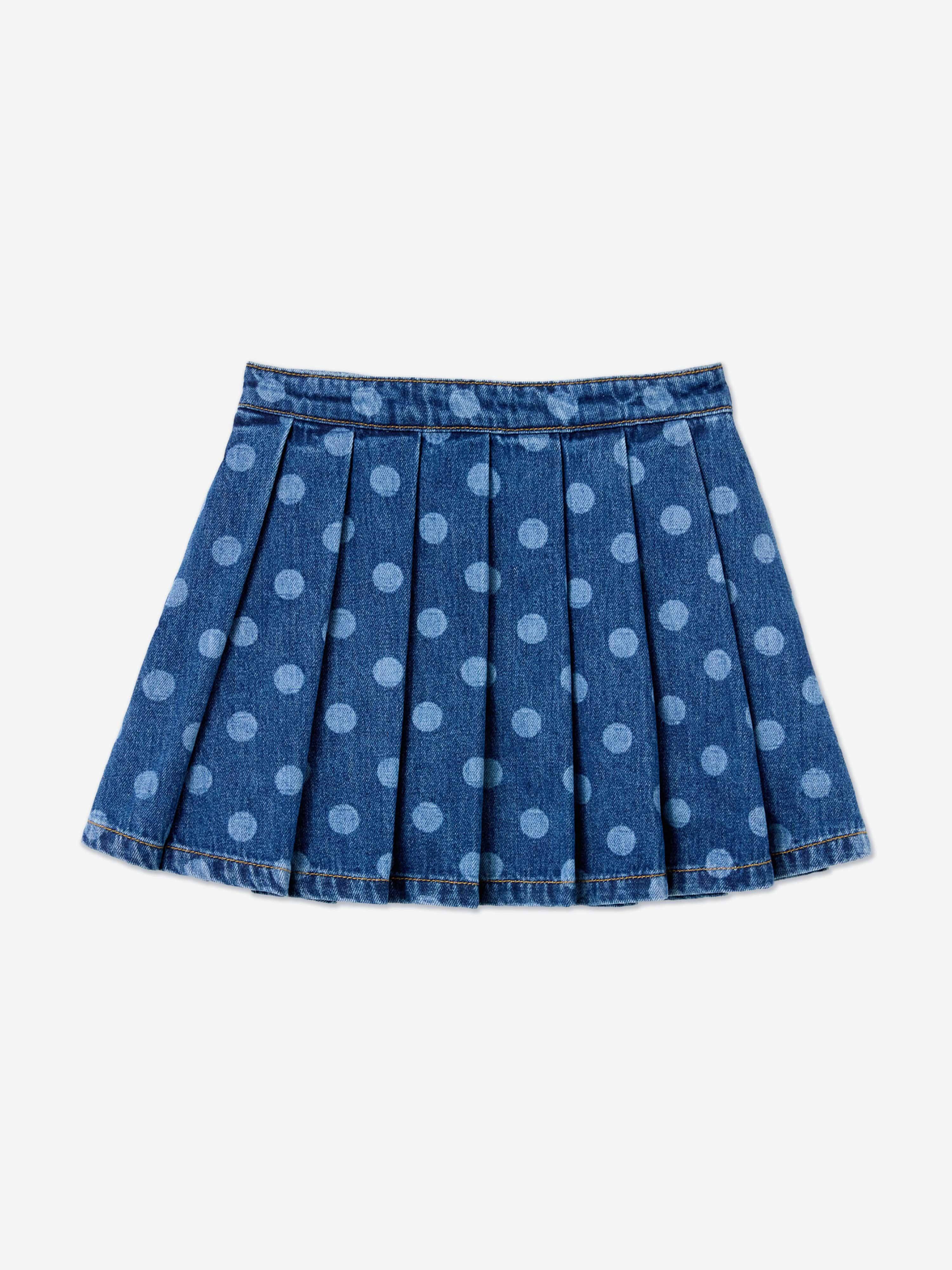 Self Portrait Girls Polka Dot Denim Skirt in Blue - Blue / 3 - 4 Yrs (3 - 4 Yrs)
