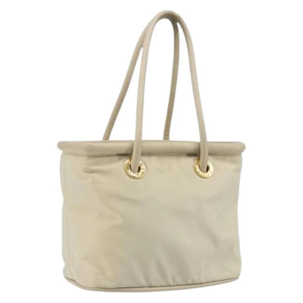Celine Vintage Pre-owned Nylon Håndtaske - Vintage - Dame - Beige - ONE SIZE - Nylon