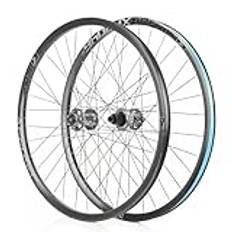 MTB Alloy Mountain Bicycle Hjulset, 26/29/27,5 Tum 32H Ekrar 6 Spärrhakar Cykelhjul, Bult På Axel, Tillbehör för Vuxencyklar(Silver T,27.5in)