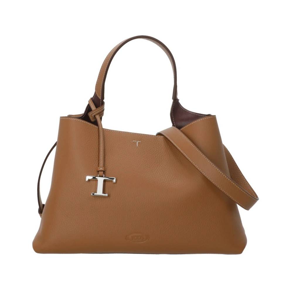 Tod's Skuldertaske i Pebbled Læder - Tasker - Dame - Brun - ONE SIZE - Uld