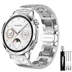 Armband för Huawei Watch GT 2 46 mm, 22 mm rostfritt stål metallarmband för Huawei Watch GT 3/GT 3 Pro 46mm/GT 4 46mm/GT 2 Pro/GT 2e/GT Sport/Active/Elegant/Huawei Watch 3/3 Pro/4/4 Pro