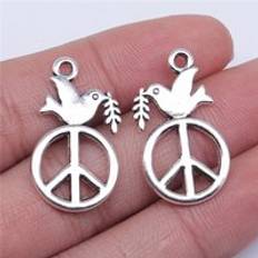 Wysiwyg 10 st 28 x 16mm fredstecken duva charm h&#xE4;ngen f&#xF6;r smycken att skapa fred duva h&#xE4;ngen charm