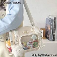 New 2025 Kawaii College Student Girls Bucket Bag 10cm Doll Side Bag Clear Transparent Bags Fashion Crossbody Bags For Women Small Purses And Handbags - White - Only Bag NO Accessories