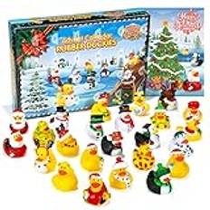 Encham Adventskalender för barn med 24 gula ankor, gummiankor, pipande ankor, julklappar för småbarn, pojkar och flickor