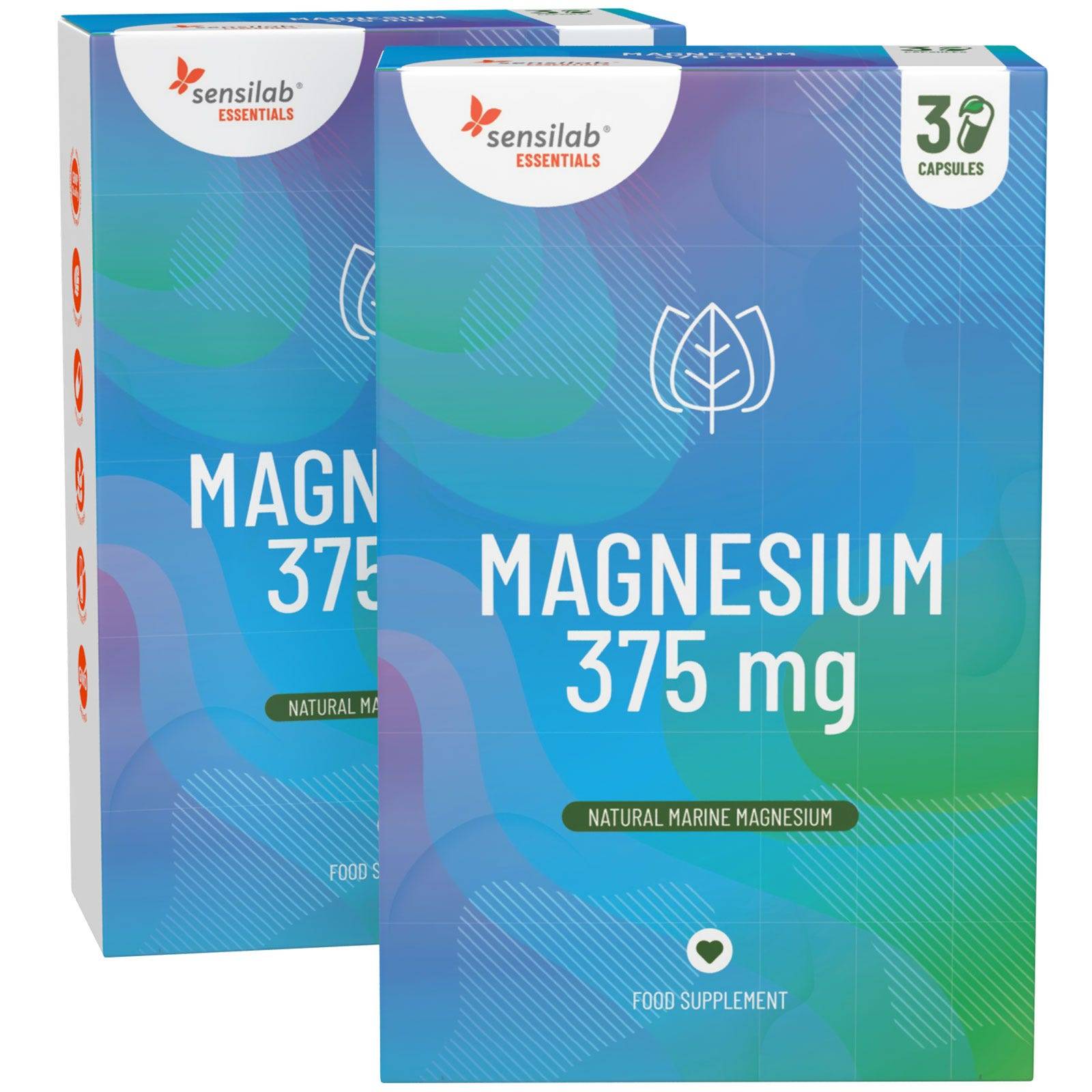 Essentials Magnesium 375 mg, hög dos - veganskt, 60 kapslar