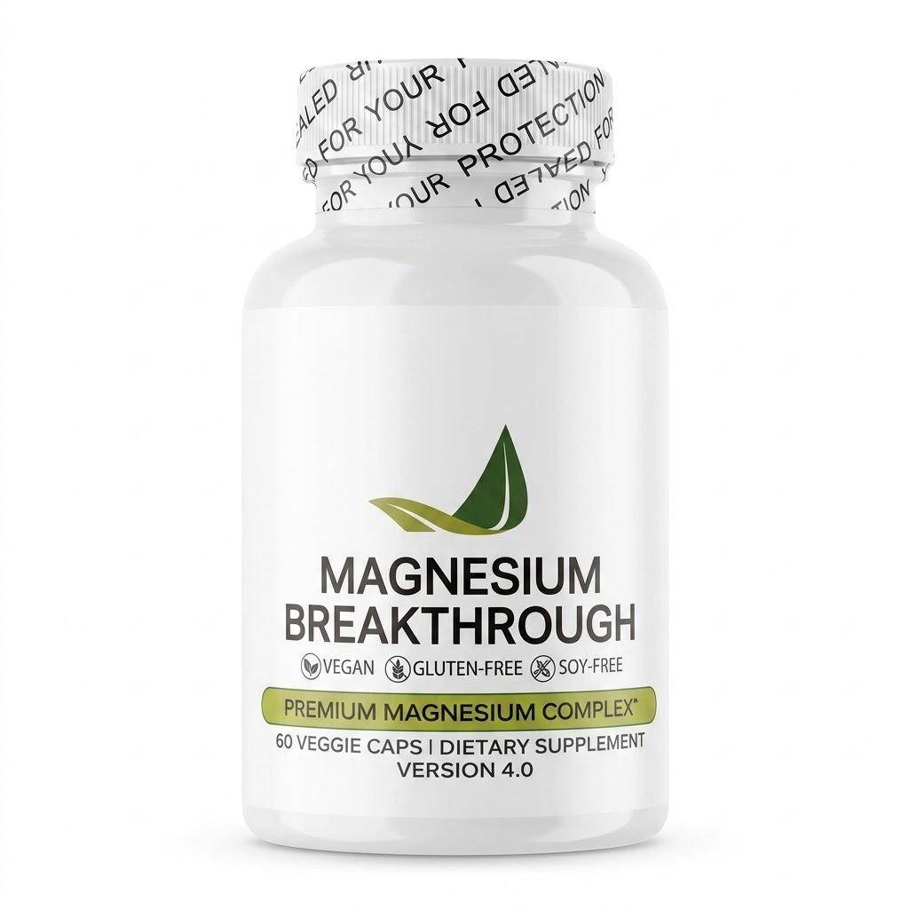 Magnesium Breakthrough Kosttillskott - Premium 7-i-1 Magnesiumkomplex med Vitamin B6 - Veganskt, Icke-GMO (60 Vegetariska Kapslar)