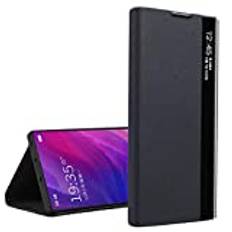 Yidai-Silu för Galaxy S23 Ultra Smart fodral 【Företag, smart fönster, vakna/sömnfunktion 】 Läder flip view fodral stötsäkert repfritt stativ TPU folio skydd för Samsung Galaxy S23 Ultra 6,8 tum –