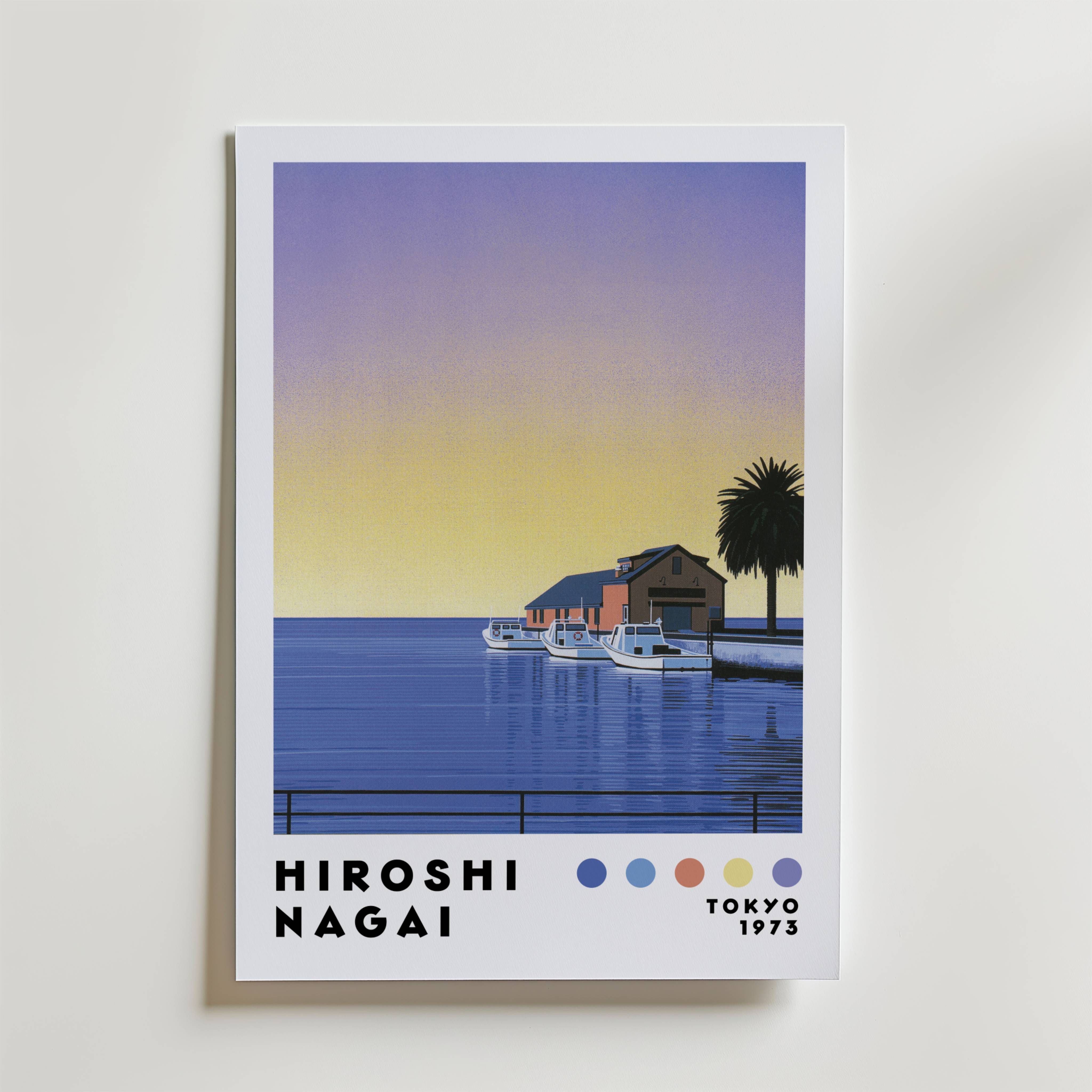 Hiroshi Nagai Sunset Marina Poster - Fine Art Poster 100x140 cm