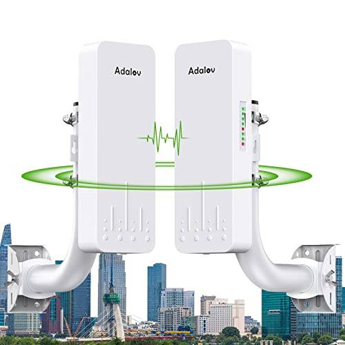 AdaLov CPE660 WLAN-Bridge 5,8 GHz, Outdoor WiFi-Bridge mit Halterung,14 dBi Antenne, IP65 Wasserdicht, Sofort Einsatzbereit, 3KM Punkt-zu-Punkt-Netzwerk, für Kamera/Garage/Scheune/Gerätehaus,24V PoE