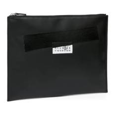 MM6 Maison Margiela, Tasker , Dame, Sort, ONE SIZE, Logo Clutch Håndtaske Rektangulær Lynlås