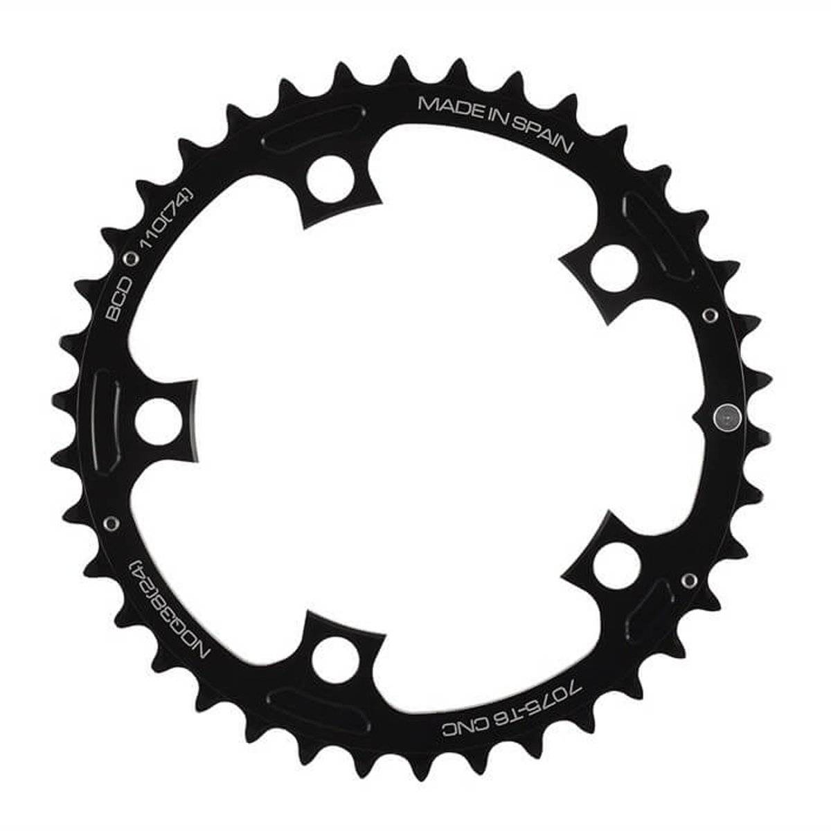 Round Plate Rotor NoQ Interior Black, BCD 36D - BCD 110x4 Shimano
