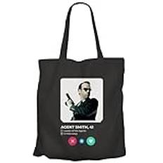 Fabulous Tote Bag shoppingväska i canvas - Agent Smith Social Network Dating Love, svart, Taille unique