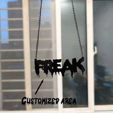 Modesmycken i begränsad upplaga i rostfritt stål Skräddarsydda ZOMBIE-hängande halsband för kvinnor och män, länkkedjor Svart bokstav DS DJ Halloween - två rader med bokstäver