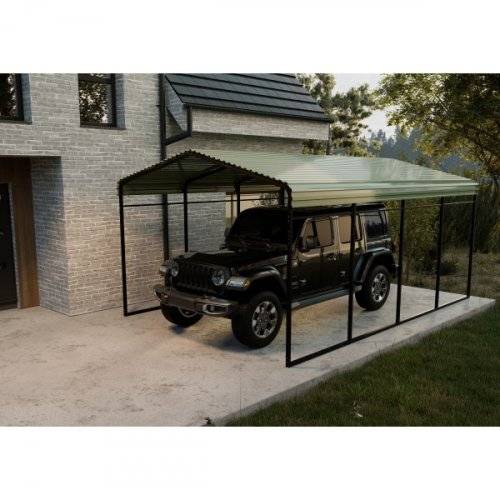 Carport 6x3,6 m | Metallram med plåttak | Pulverlackerad stålkonstruktion för bil, båt & maskinskydd