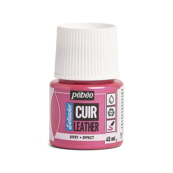Pebeo Cuir Leather Duochrome 45 ml läderfärg, färgar även PU läder – rosa & blå