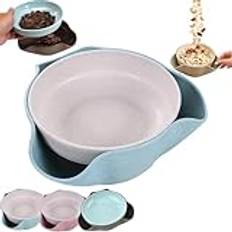 Shell Collecting Snack Bowl,Pistachio Bowl with Shell Storage,Separated Double Bowl Dinnerware Set,for Sunflower Seeds,Edamame,Nuts Fruits (Blue)