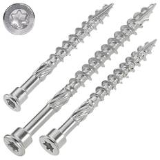 SCREW REBEL Terrassenschraube mit Zylinderkopf 5,0 x 60 mm, Edelstahl gehärtet - Stanzkopfschraube mit ETA Zulassung – 200 Stück, TX25