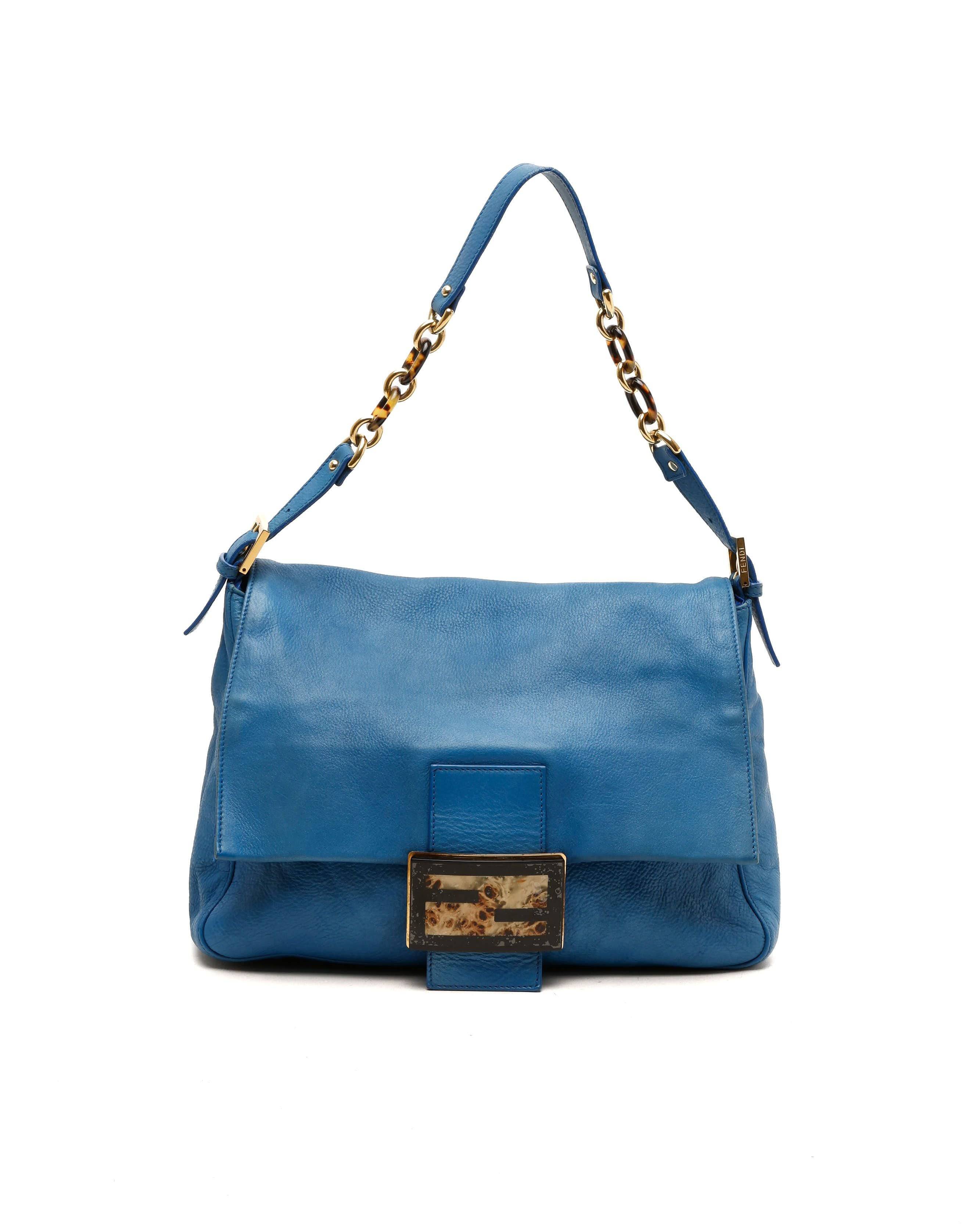Fendi Leather Mamma Bag - Blue - One Size