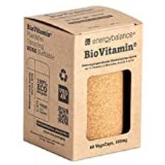 EnergyBalance BioVitamin® Kapseln zum Nachfüllen - 100% Nahrungsäquivalent - Vitamine und Mineralien - Vegan, Natürlich, Plastikfrei, Nachhaltig - 60 VegeCaps à 500 mg