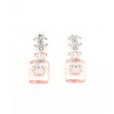 Chanel Coco Mark Star Perfume Earrings - Silver - 4x1,5 cm