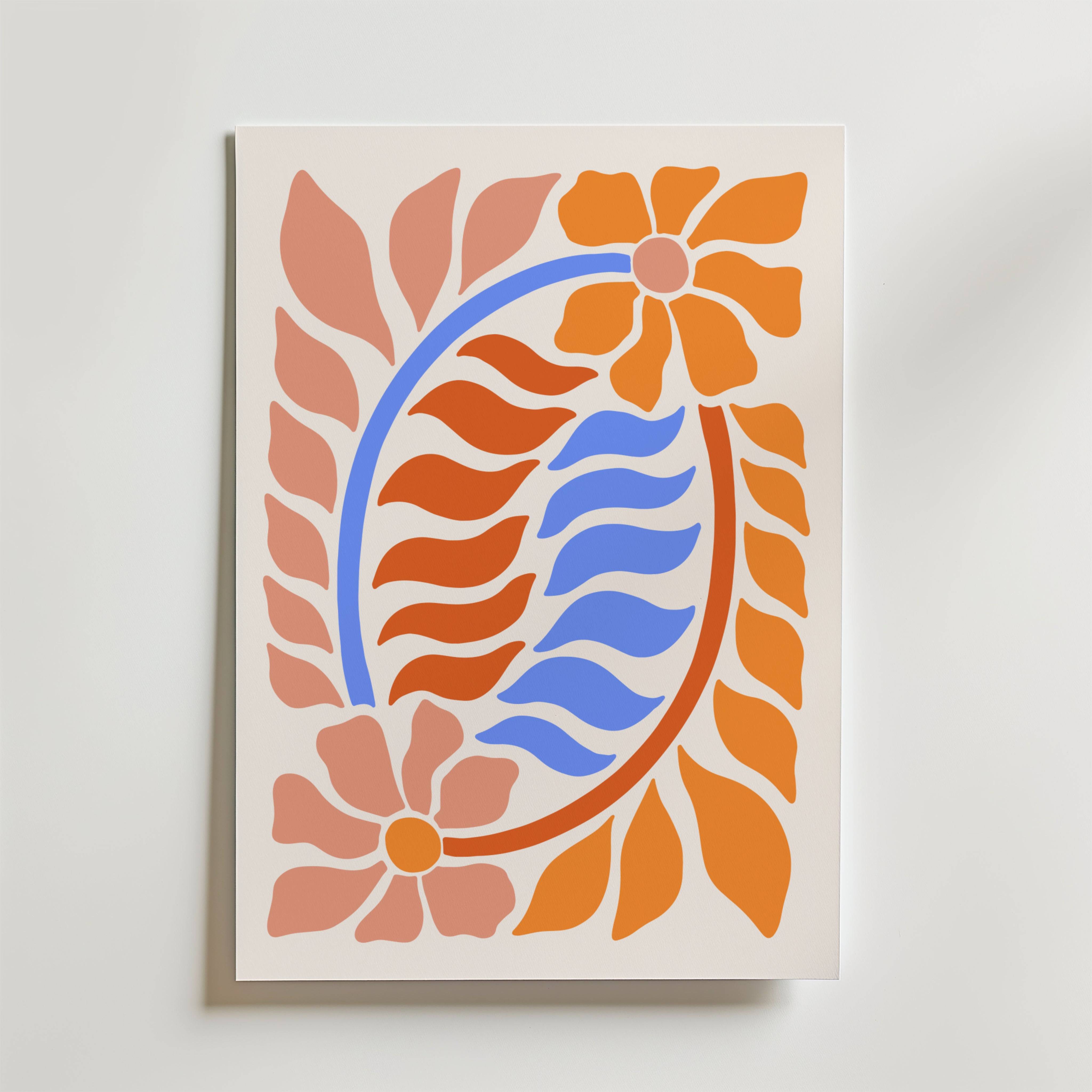 Tropical Flow Abstract Poster - Fine Art Poster 21x30 cm