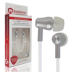 RadiArmor electromagnetic wave prevention electromagnetic wave cut air tube Noise cut earphones. 99% earphones. type. (white) vit