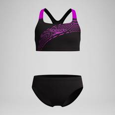 Girls' Medley Logo Bikini Black/Pink - Purple