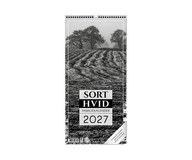 Sort/hvid Fotokalender 2027 - 3 kolonner