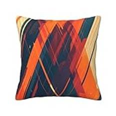 Kuddöverdrag, mjuk premium sammet dekorativt kuddfodral soffa fyrkantiga konstfodral med osynlig dragkedja för sovrum utomhus hem kontor bildekor sängstol 70 x 70 cm abstrakt N432