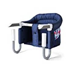 Klämma på höga stolar - snabb bordstol för spädbarn och småbarn, andningsbara fäststolar, bärbar babystol för bord (Denim Blue)