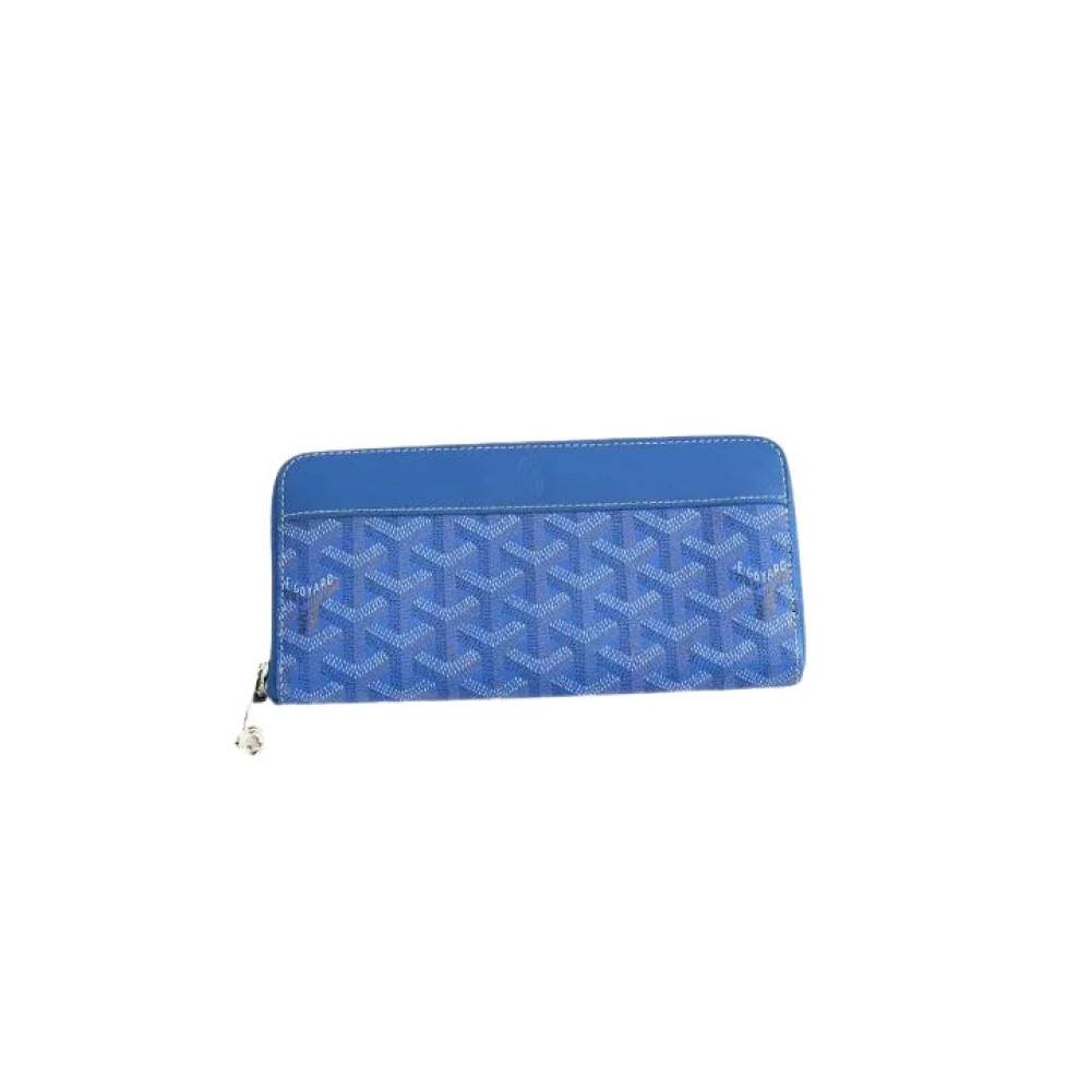 Goyard Vintage Pre-owned Matignon APM Zip GM 10 Long Wallet - Vintage - Herre - Blå - ONE SIZE - Læder
