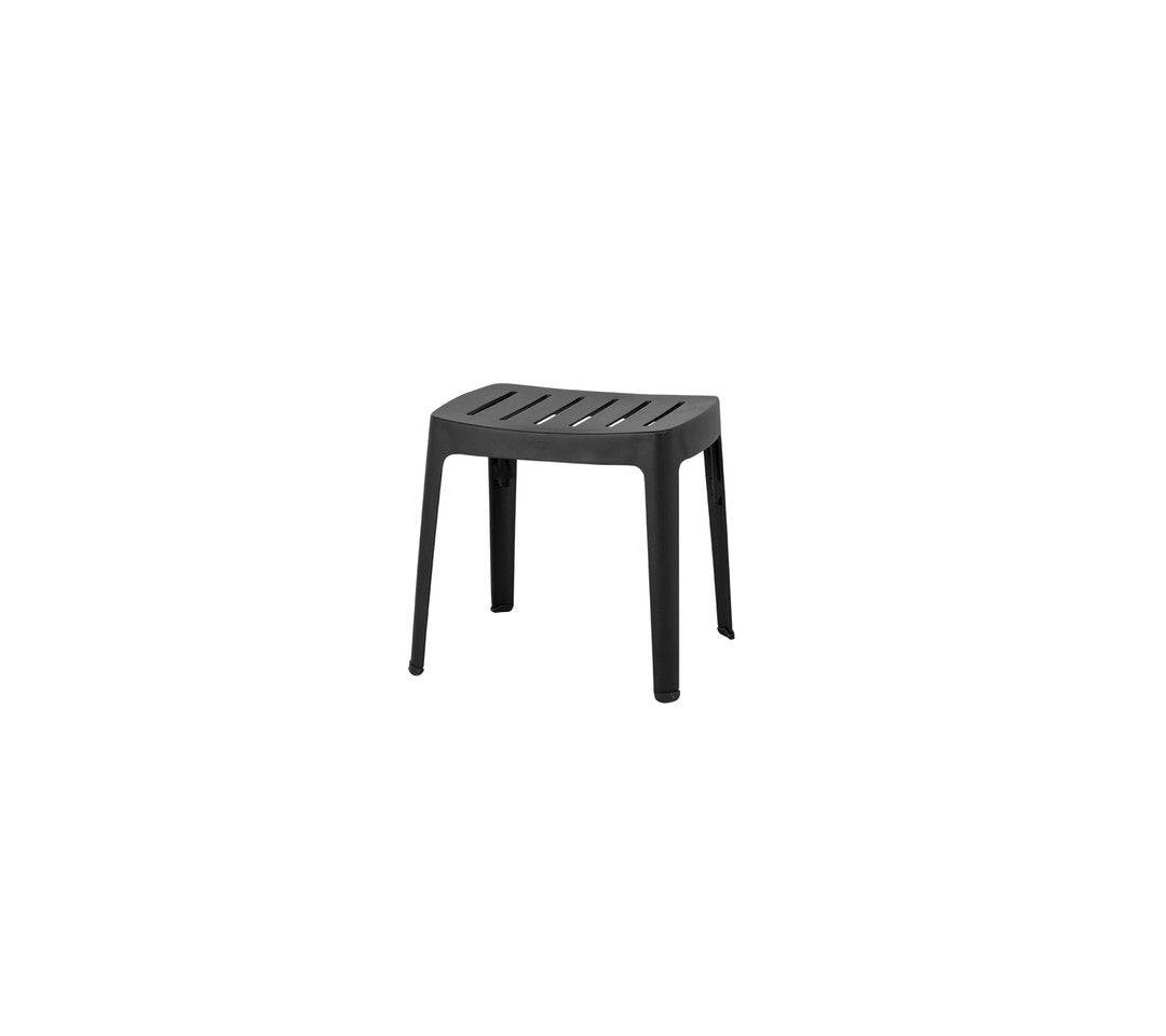 Cut skammel, stabelbar - Aluminium, White / Cane-line Focus, Dark grey