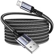 Dreaazhi Micro USB-kabel 5 m lång Android-laddningskabel kompatibel med PS4-kontroll, Samsung Galaxy J7, S7, S6, Kindle Fire, Fire HD, surfplatta, HTC, LG, Motorola etc