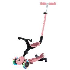 Globber Go-Up Active Lights 360° Trehjulet Løbehjul, Pastelpink