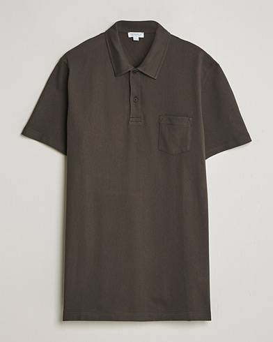 Sunspel Riviera Polo Shirt Dark Chocolate