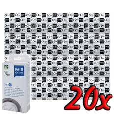 Fair Squared XL 60 - Fair Trade Vegan Condoms 20 pack - genomskinlig