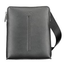 Calvin Klein, Tasker , Herre, Sort, ONE SIZE, Uld, Sort Herre Skuldertaske med Lynlås