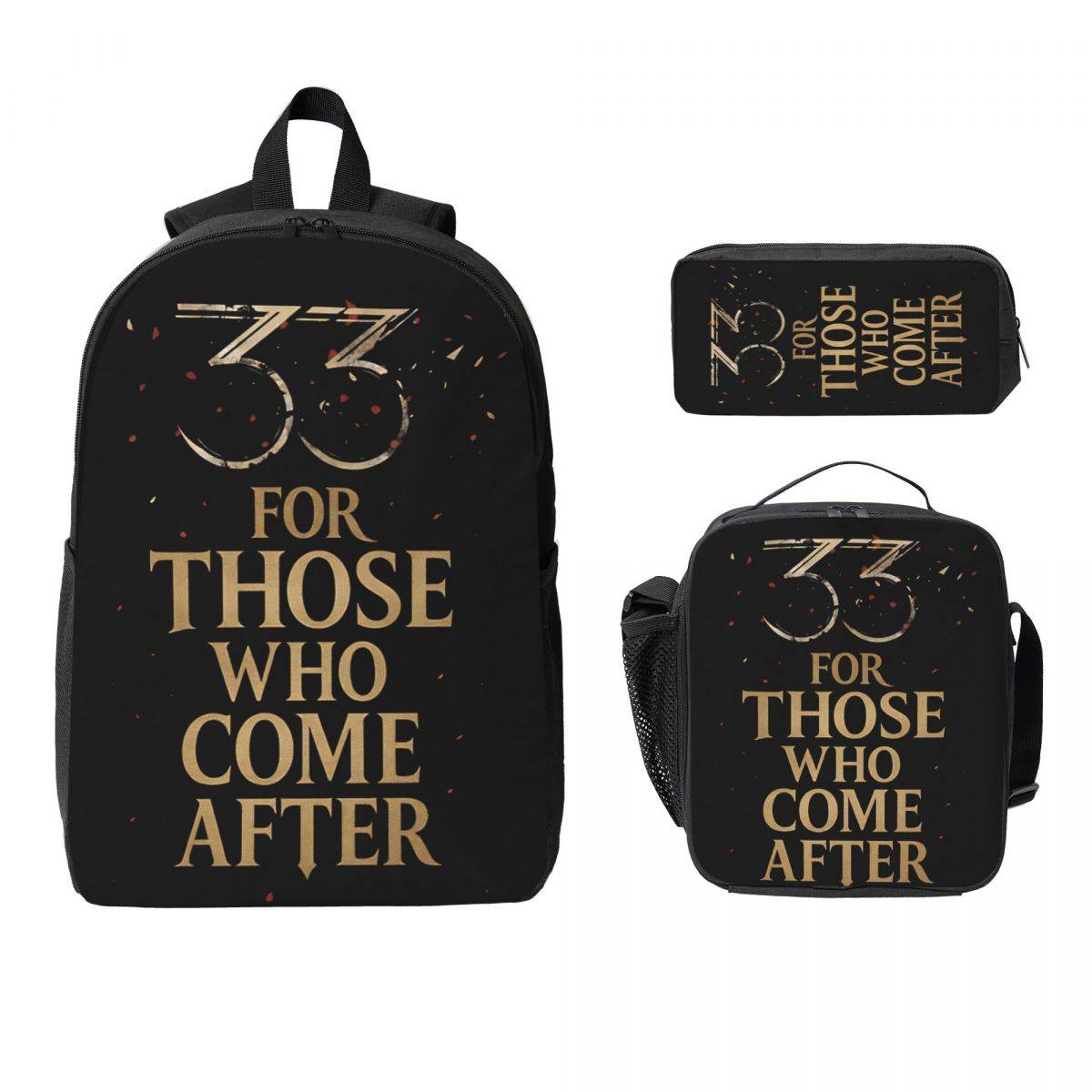 3Pcs Expedition 33  Theme Backpack Set for Kids Pen Bags Bookbag Sets with Lunch Box For Students Daypack