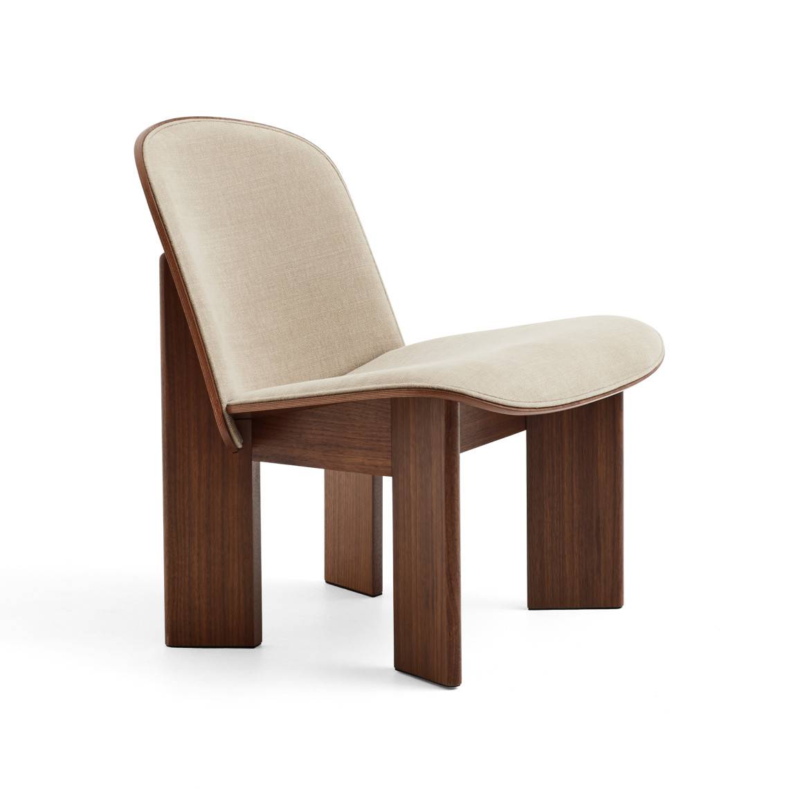 Loungestol Chisel - Klädd insida, Utförande Walnut / Linara 216 (beige)